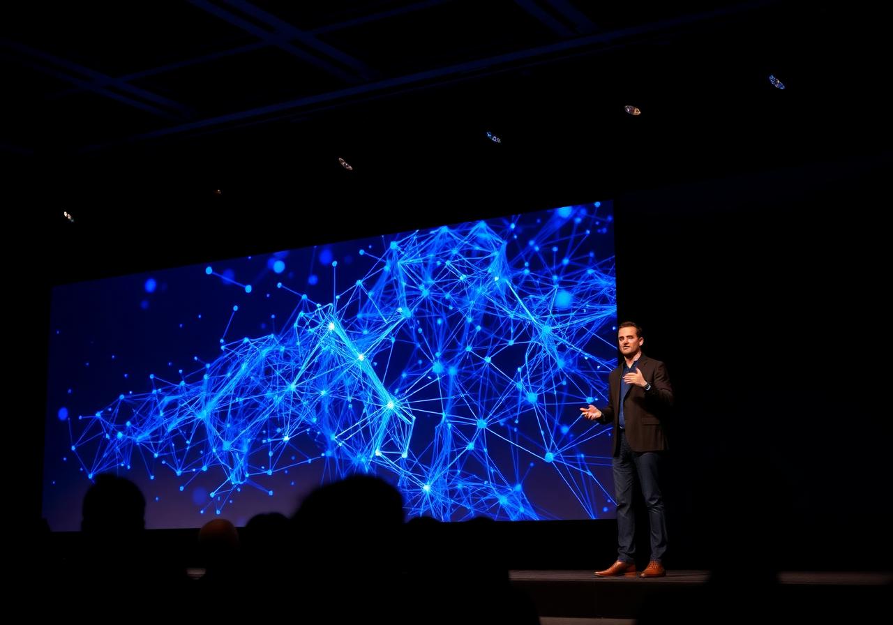 Palestra de inteligência artificial conduzida pela Vértice